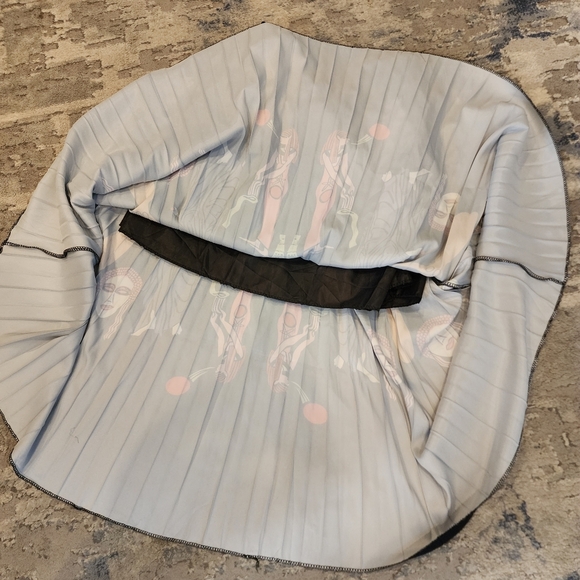 Sorrento Greek Mythology Theme Satin Pull On Pleated Maxi Skirt Size Medium - Picture 13 of 16